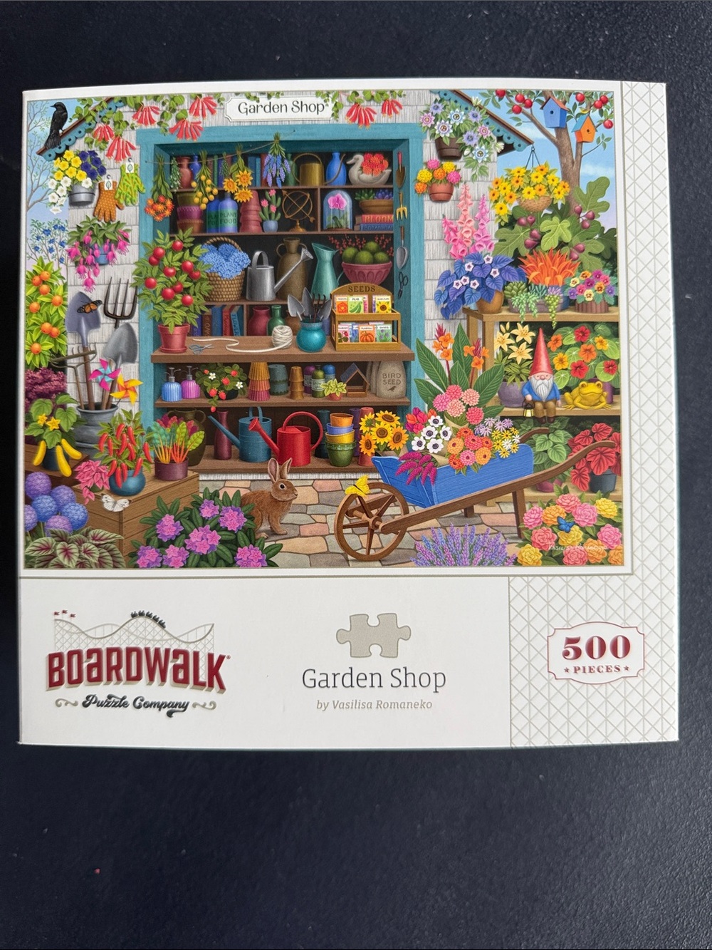 Garden Shop 500-Piece Puzzle - Multicolor Floral Illustration